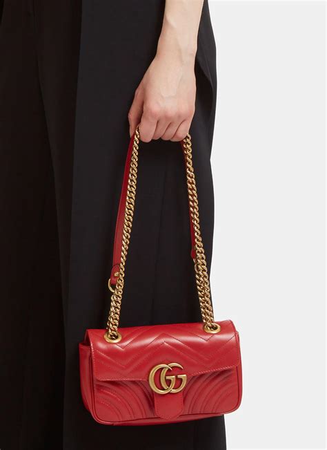 gucci marmont mini chain bag red|gucci marmont mini shoulder bag.